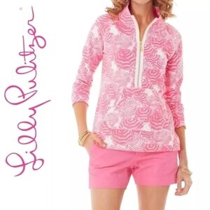 Lilly Pulitzer Popover, Hotty Pink "Oh Cabana Boy" Size M…